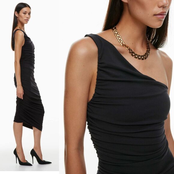 Aritzia Ten By Babaton Veritgo Midi Dress In Black Size 2XS - Picture 2 of 8